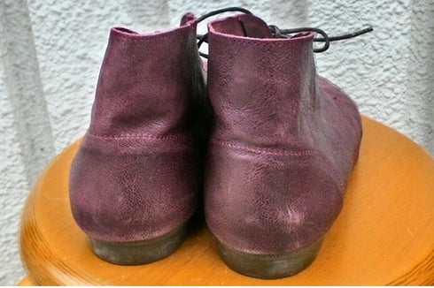 【KOBE DADA CAM-26 ボルドー】ユーズド風本革デザートブーツ